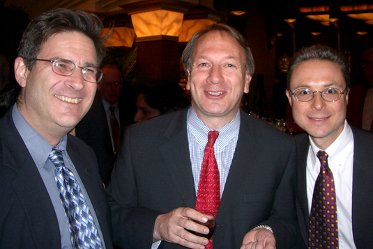 Craig D. Robins, Esq. with Chapter 7 Trustee Neil H. Ackerman (left) and Chapter 7 Trustee Robert L. Pryor (middle) at a dinner for the bankruptcy bar in 2003.