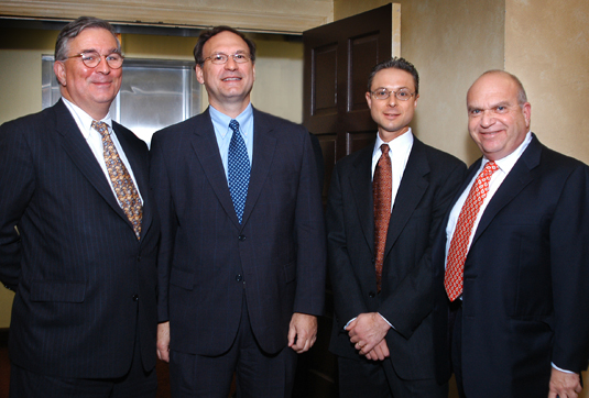 Craig D. Robins, Esq. with Assistant United States Attorney Burton T. Ryan, United States Supreme Court Justice Samuel A. Alito, and Nassau County  Court Judge John L. Kase.